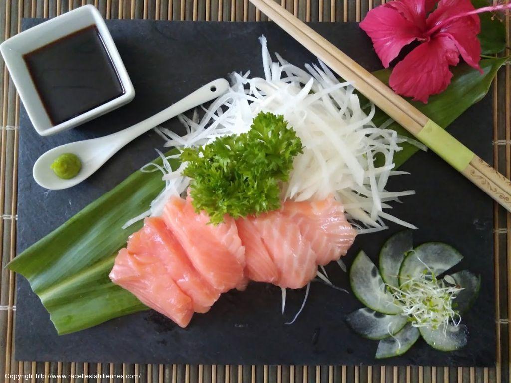 Sashimi de saumon à la japonaise